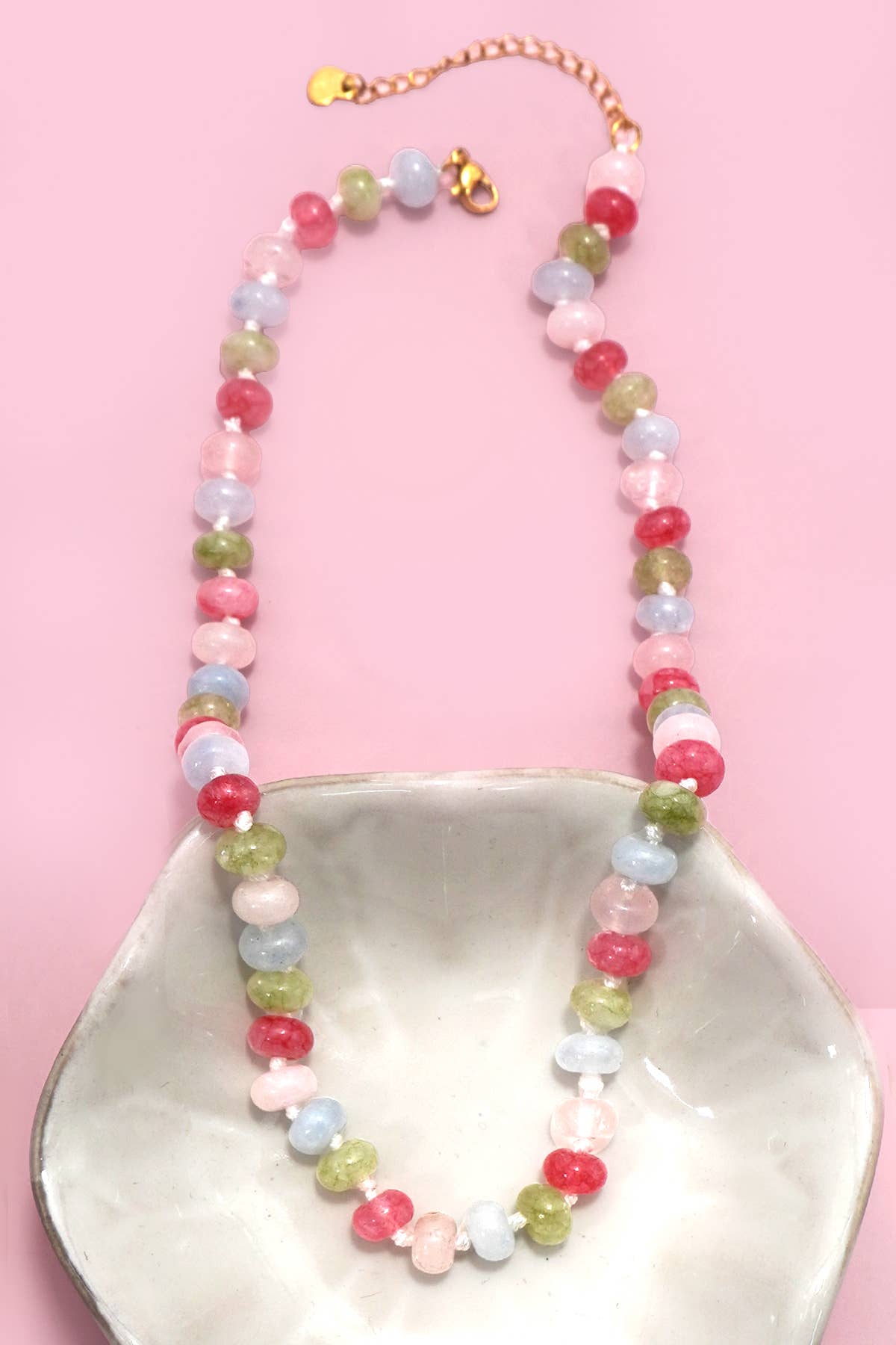Natural Stone Semi-Precious Glass Mixed Necklace | 40NK9694