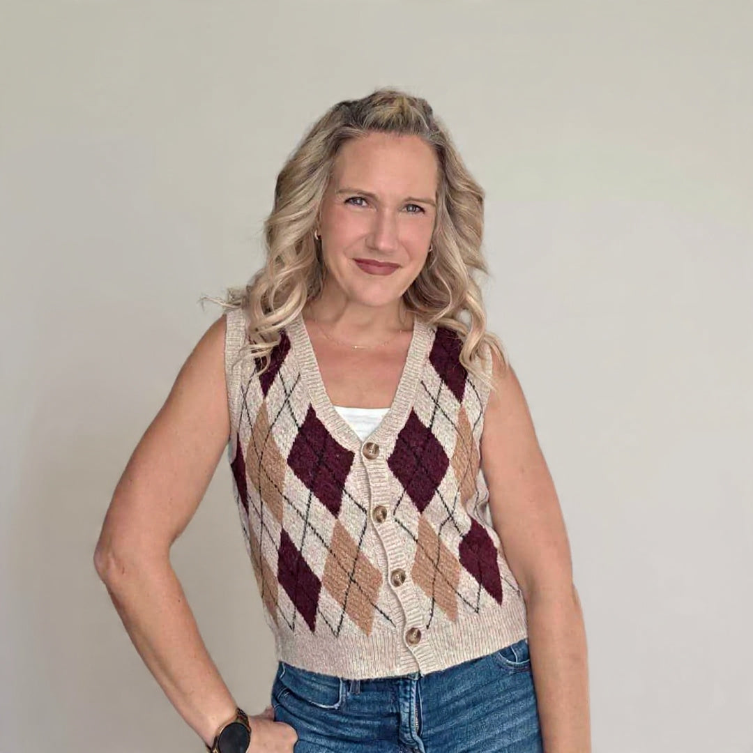 Argyle Oatmeal Vest
