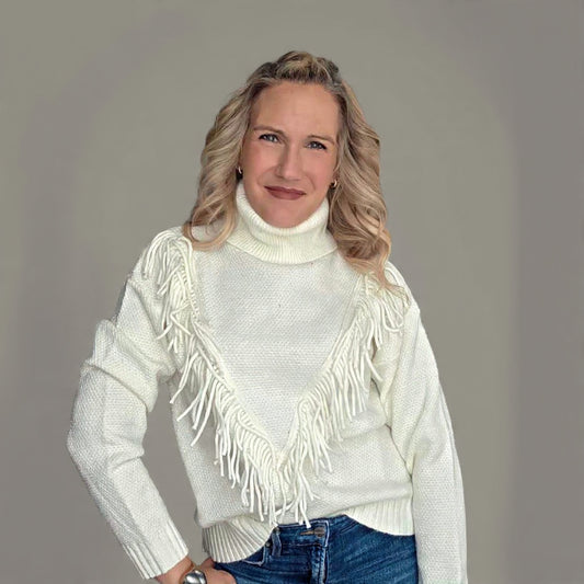 Off-White Fringe Turtle Neck Sweater