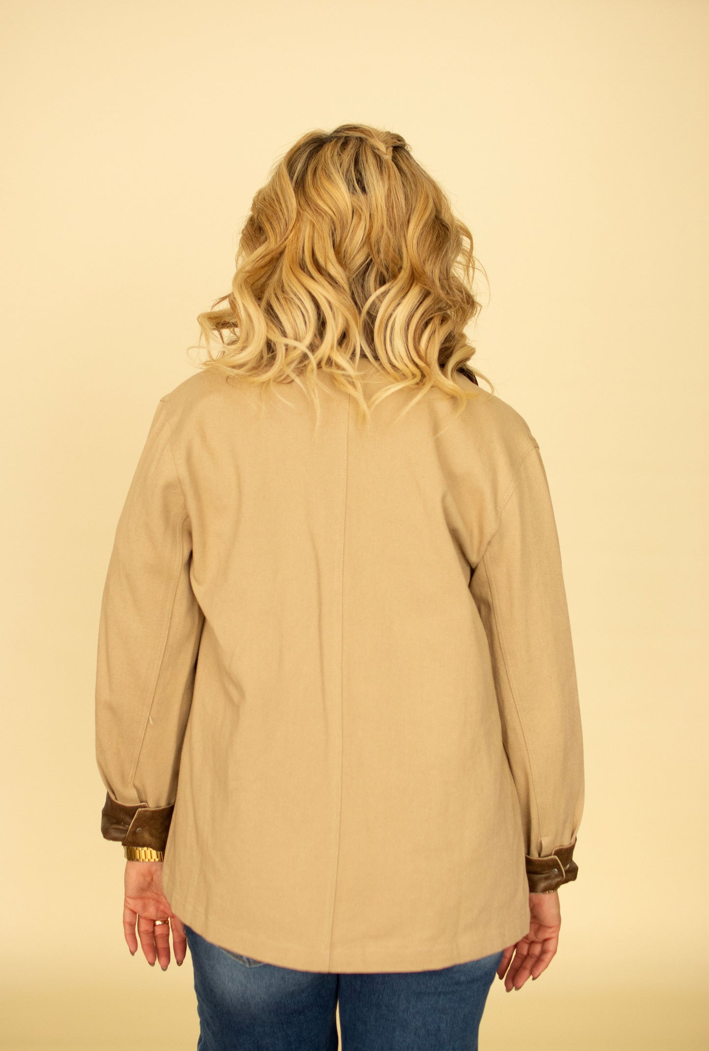 Sand Barn Jacket w/Leather Details