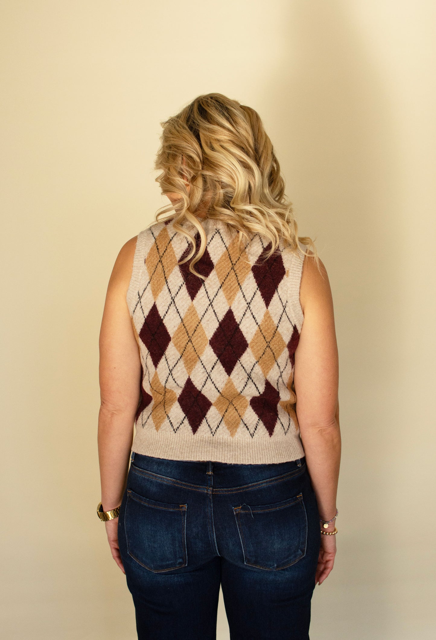 Argyle Oatmeal Vest