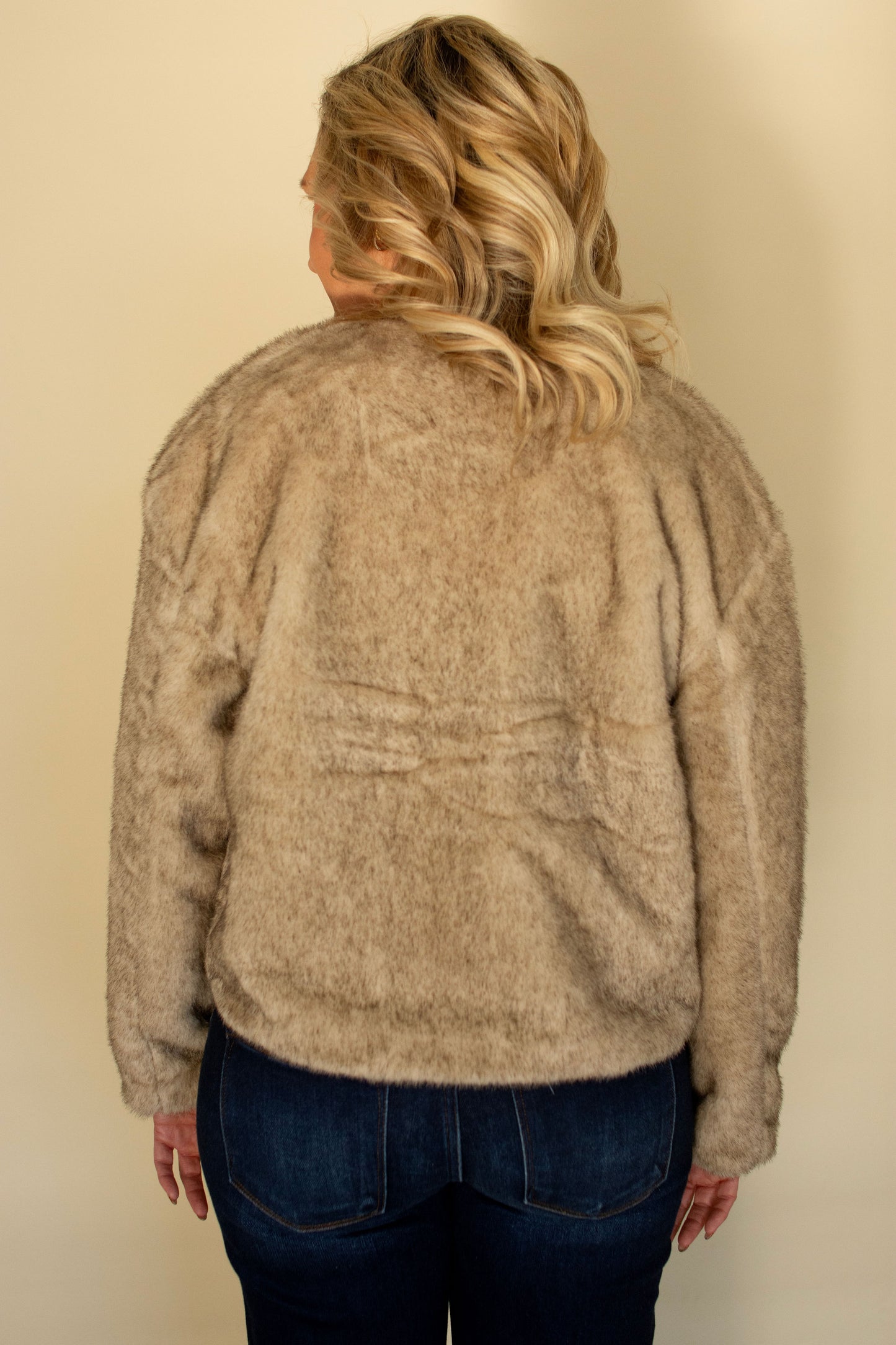 Faux Fur Round Neck Coat