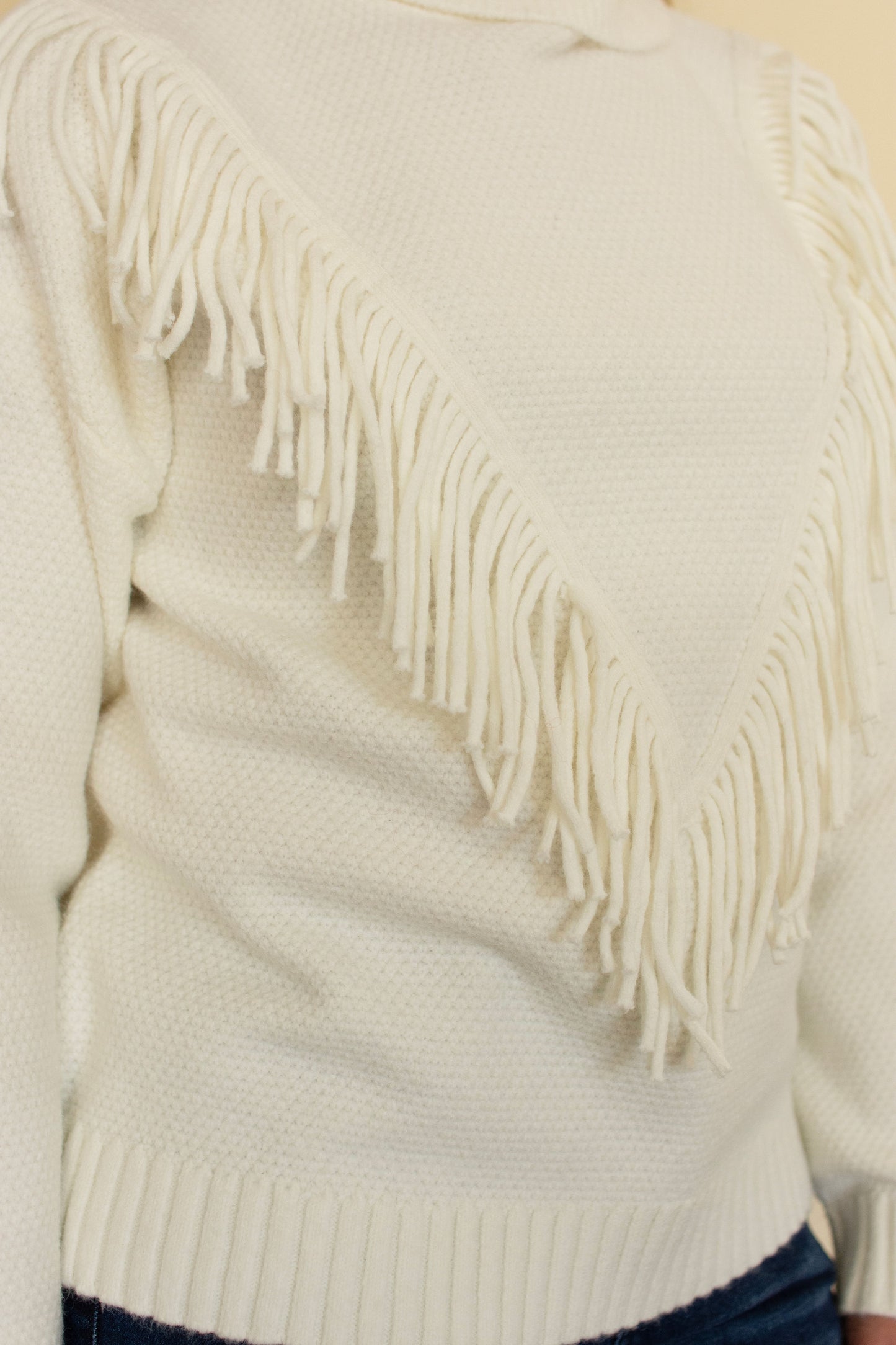 Off-White Fringe Turtle Neck Sweater