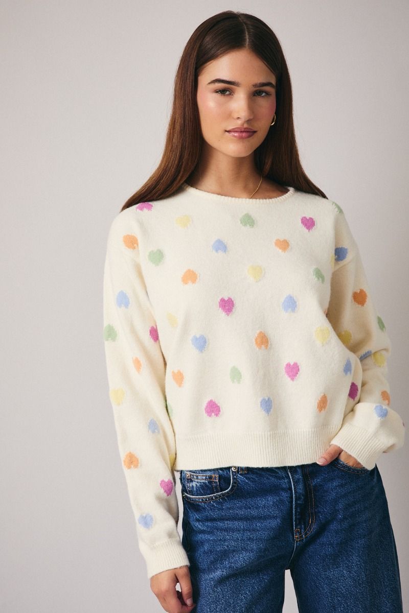 Multi-Color Heart Sweater