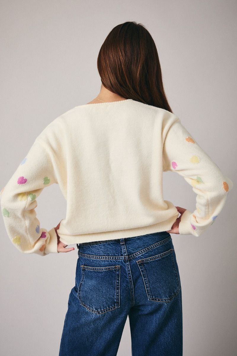 Multi-Color Heart Sweater