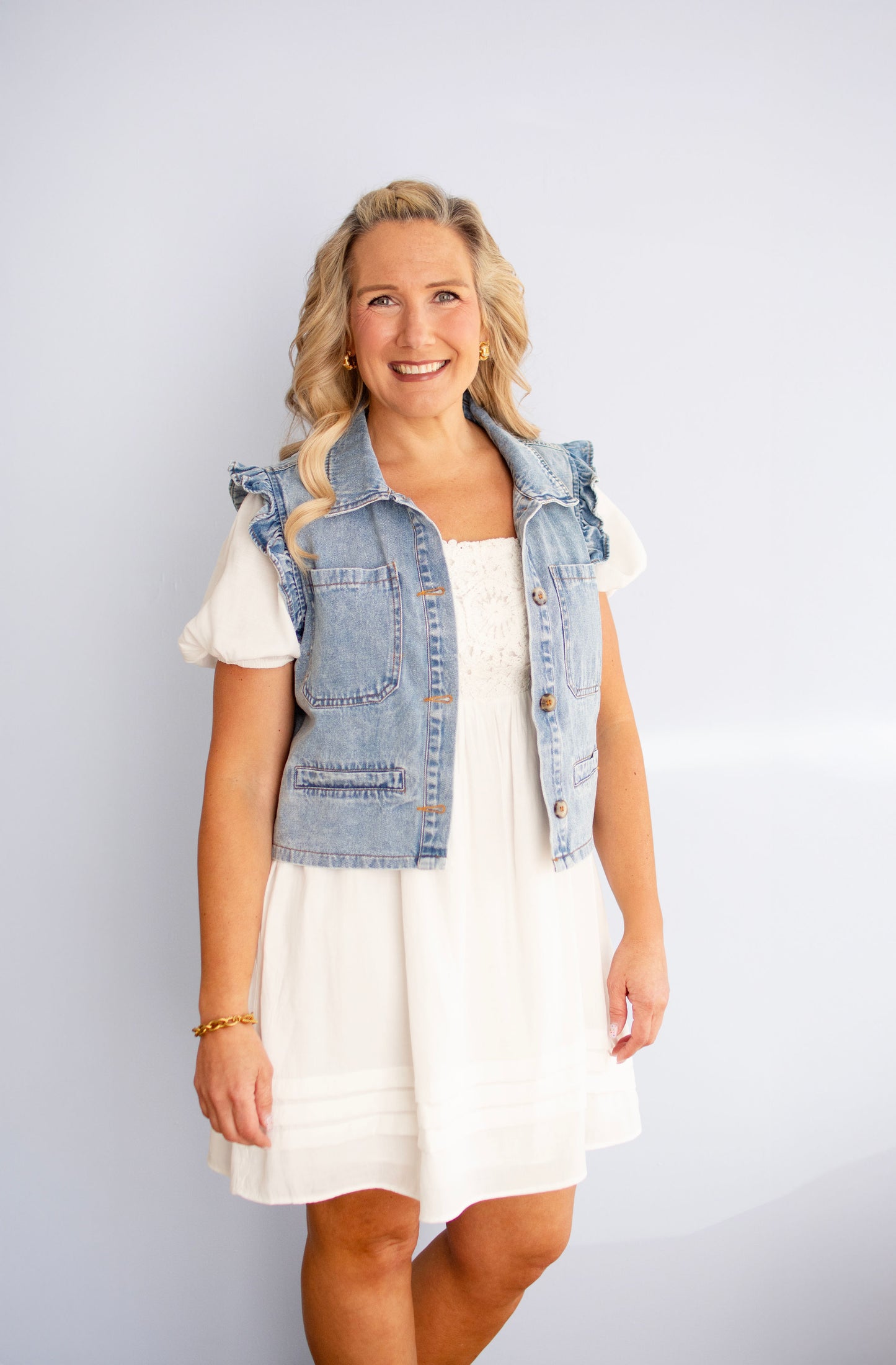 White Puff Sleeve Dress