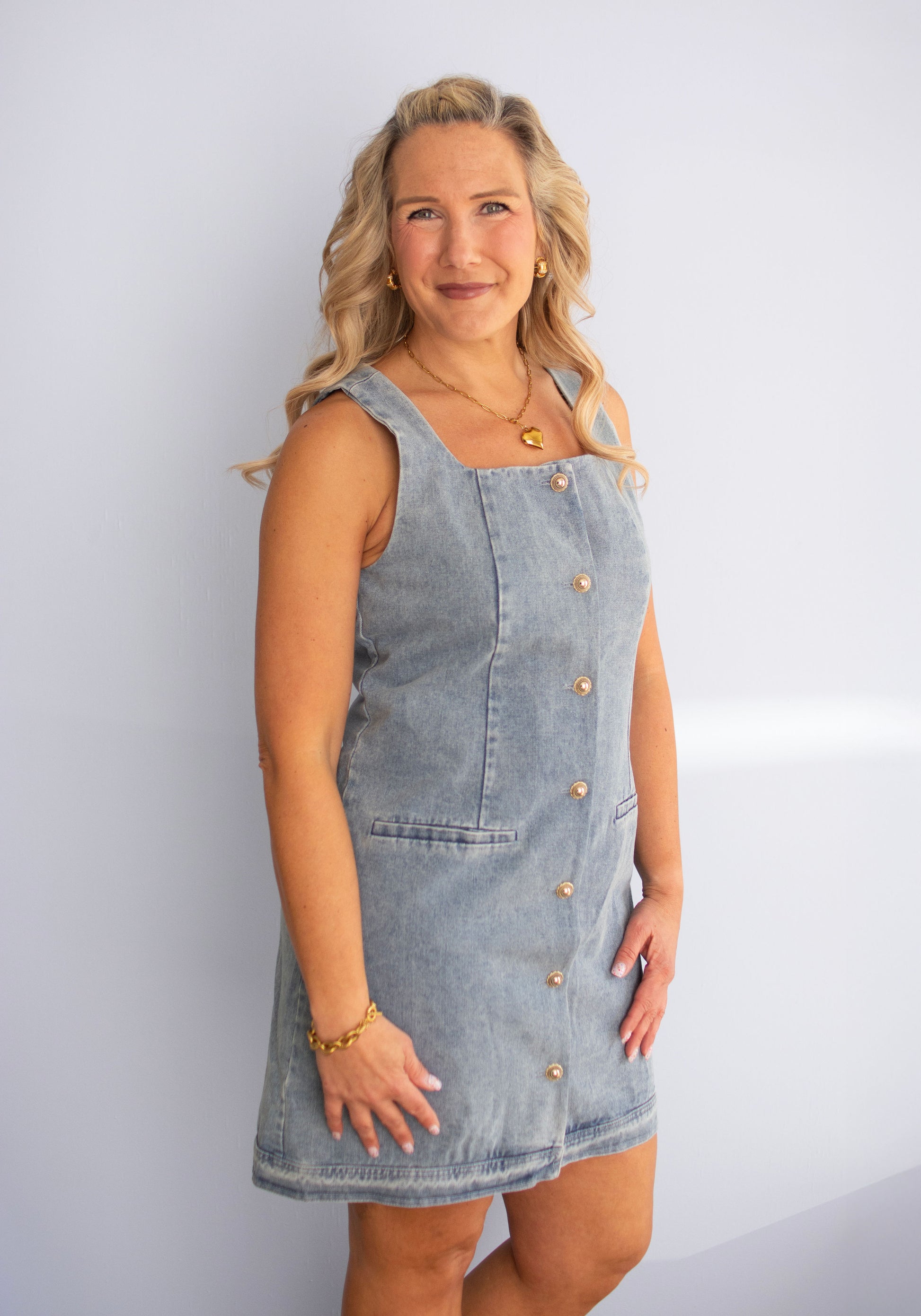 Fitted Denim Dress The Effortless Chic Boutique Fitted Denim Dress The Effortless Chic Boutique