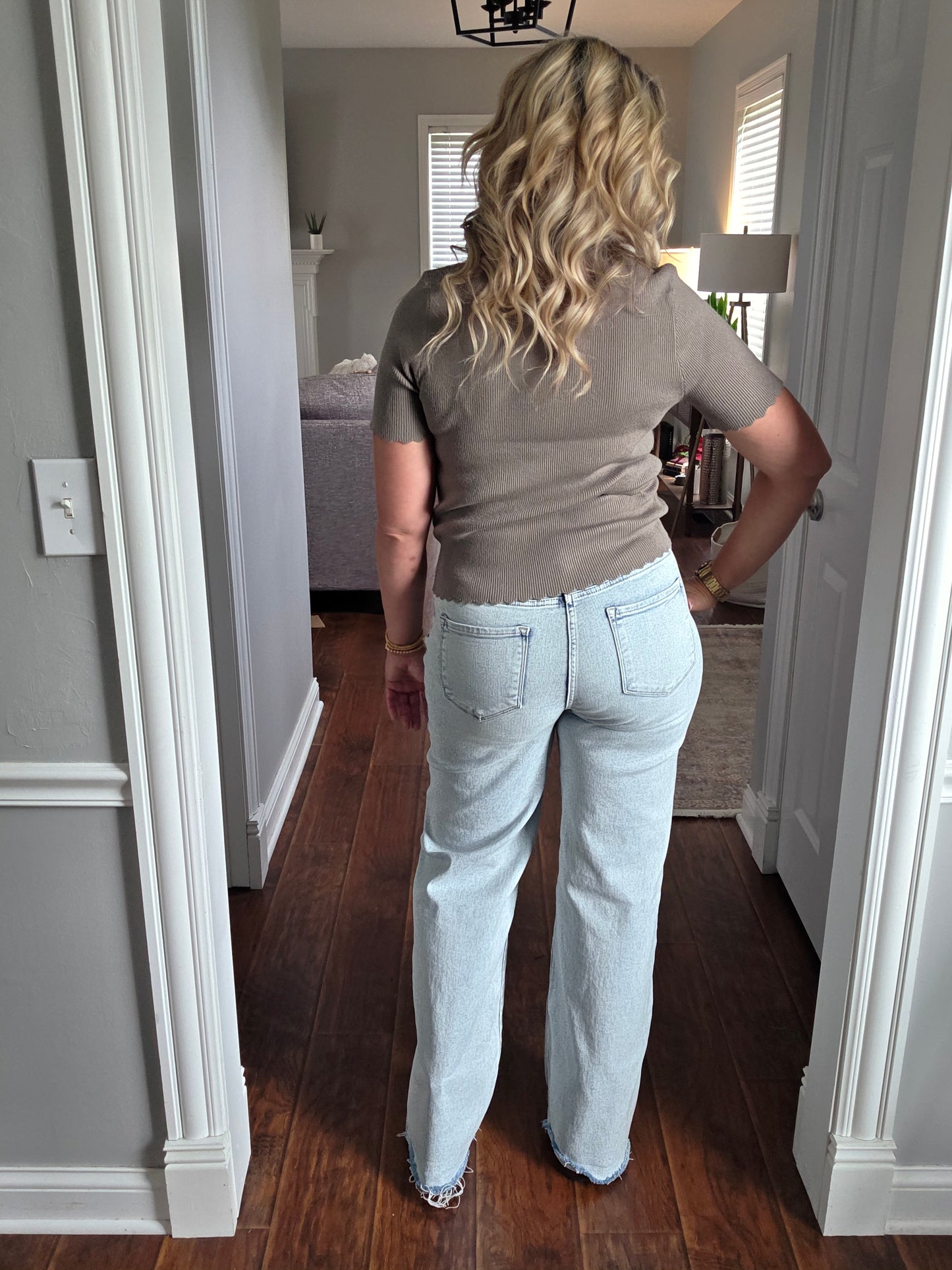RISEN Ultra Light Wash Wide Leg Jeans