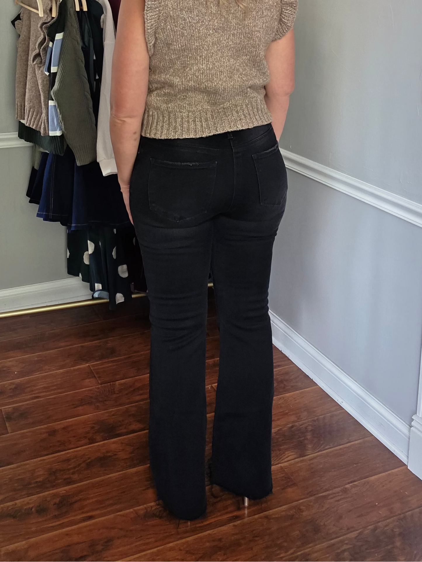 RISEN Black High Rise Bootcut Jeans