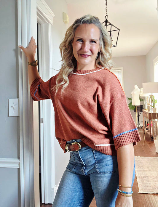 Cinnamon Half Sleeve Sweater