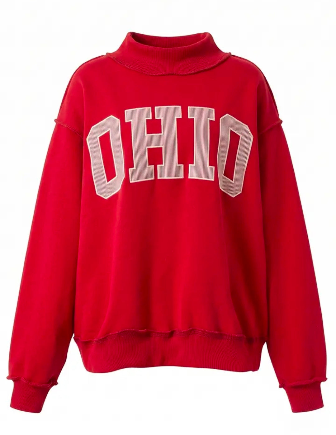 Red OHIO Oversized Mockneck