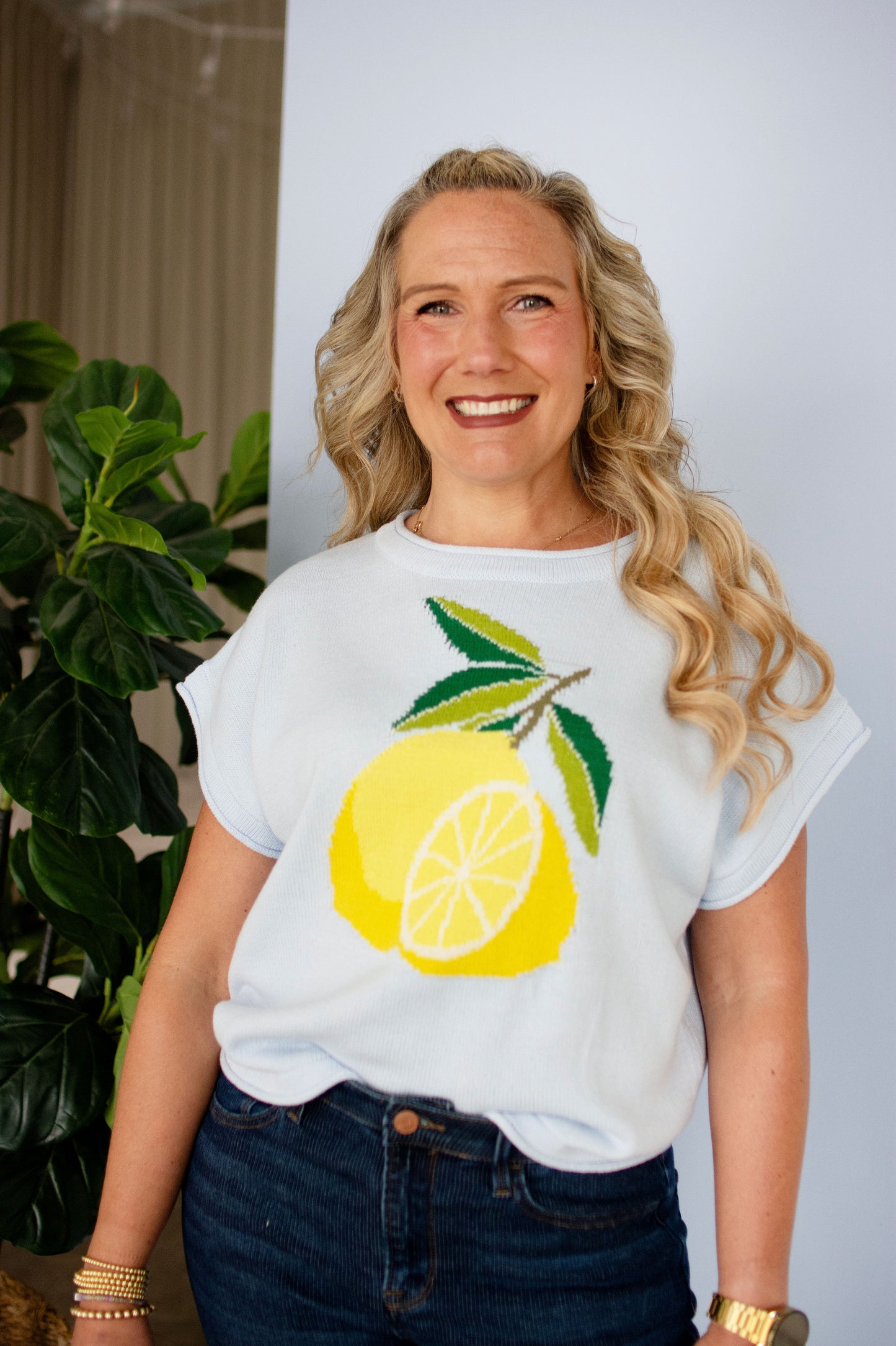 Light Blue Lemon Sweater