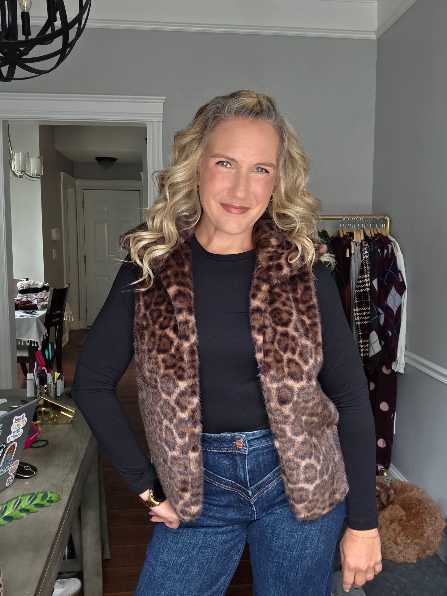 Leopard Faux Fur Vest