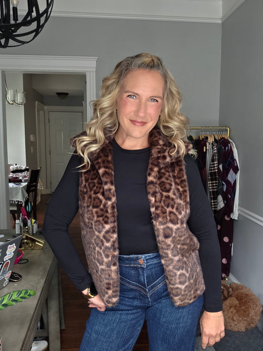 Leopard Faux Fur Vest