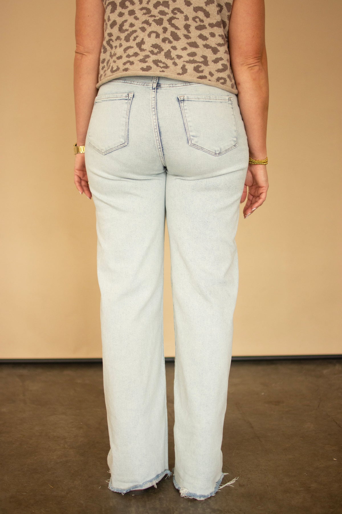 RISEN Ultra Light Wash Wide Leg Jeans