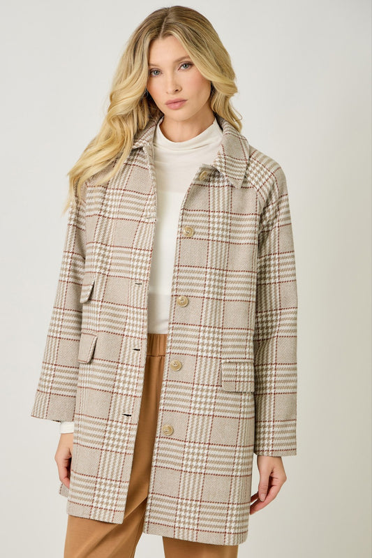 Oatmeal Single Breasted Midi Coat