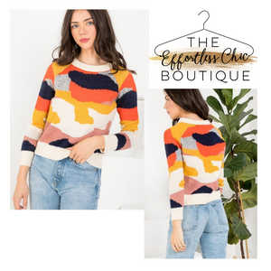 Camo Pattern Sweater