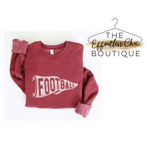 "FOOTBALL" Flag Sweatshirt in Maroon