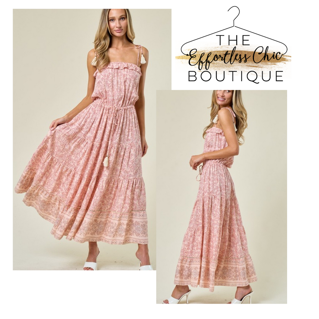 Pink Boho Maxi Dress