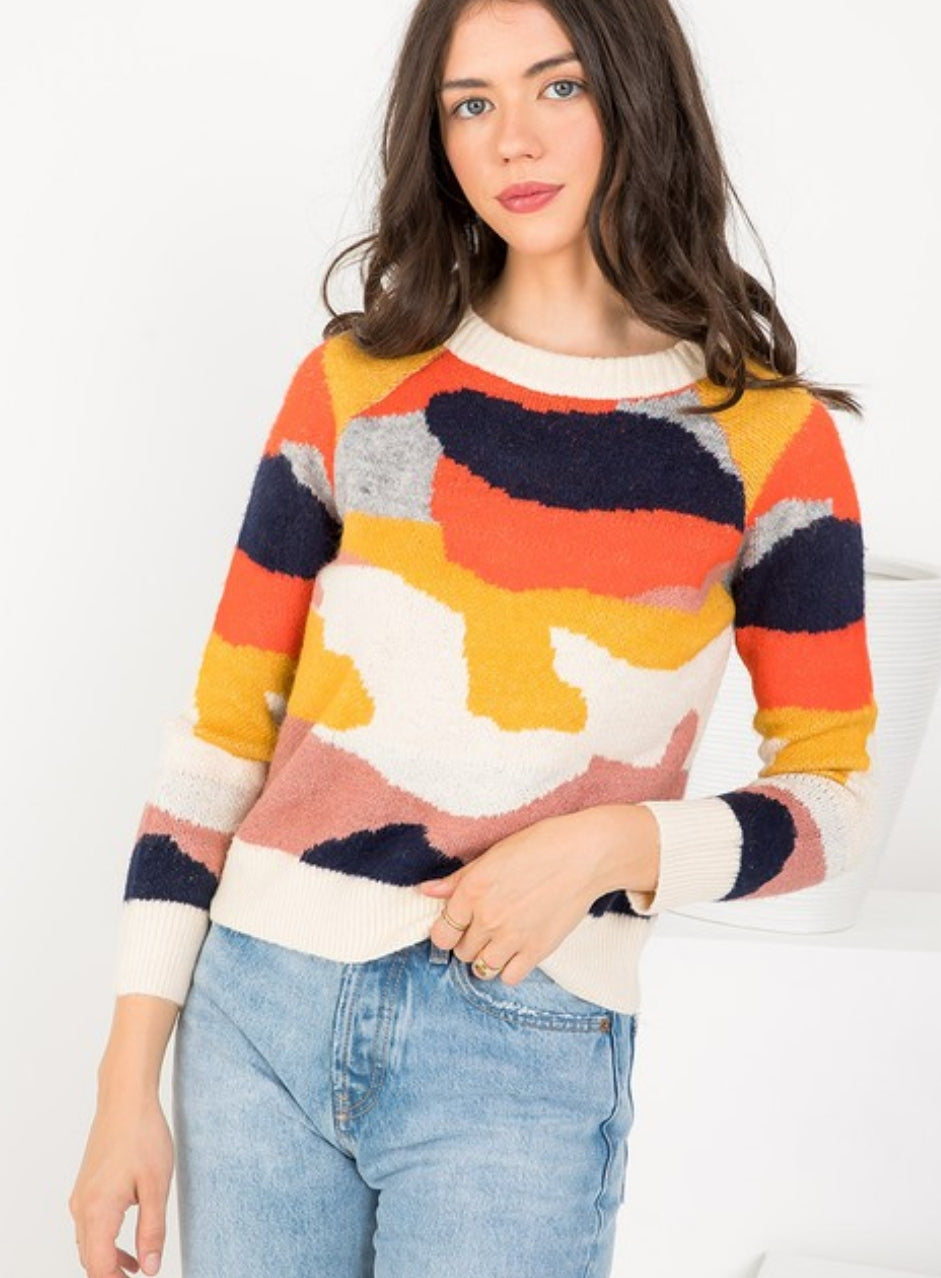 Camo Pattern Sweater